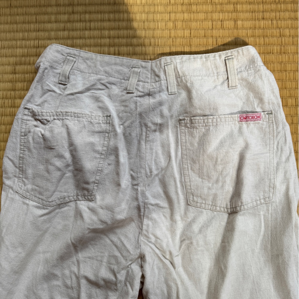 Cartouche vintage european cotton linen white cream pants